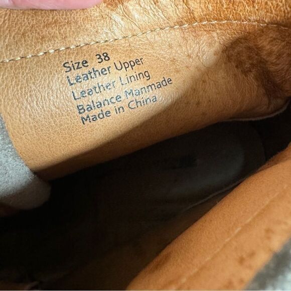 Anthropologie Matiko taupe suede leather tie wedge boots size 38 - Picture 6 of 11